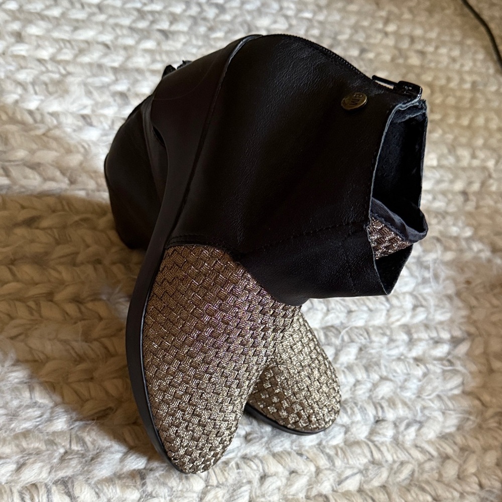 Black and Gold Ankle Boots